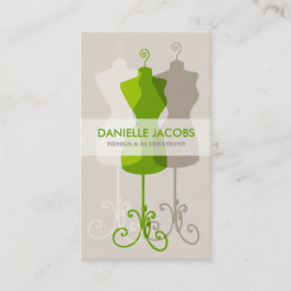 Cartão De Visita Alteração do formulário do vestido & verde do