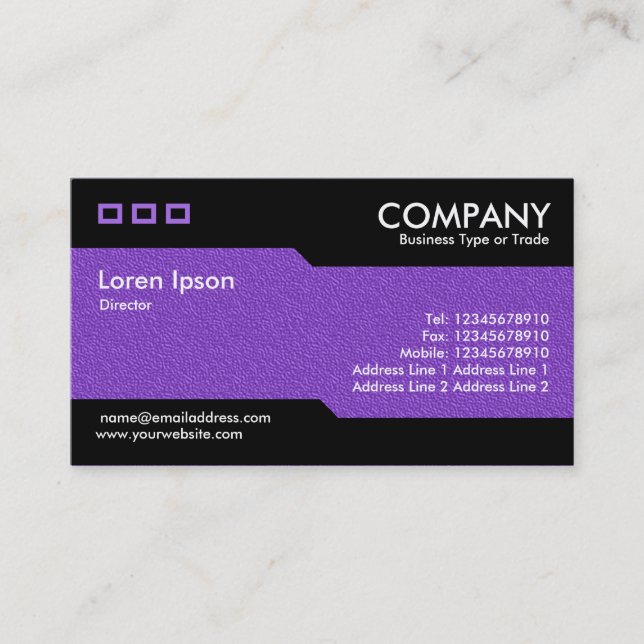 Cartão De Visita Alternativa - Textura em relevo violeta (Frente)