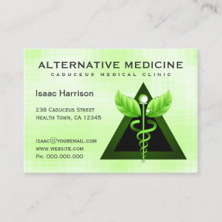 Cartão De Visita Alternativo Medicina Verde Claro Caduco Grande
