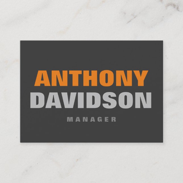 Cartão De Visita Alternativo Tamanho Perfeito Cinza Texto Negrito L (Frente)