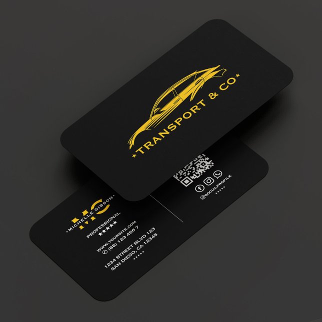 Cartão De Visita Alugar um driver de carro Chauffeur Black Yellow R (Rent a Car Driver Chauffeur Black Yellow Retro Business Card
)