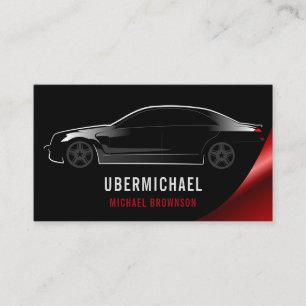 Cartão De Visita Aluguel de reparo automático preto vermelho