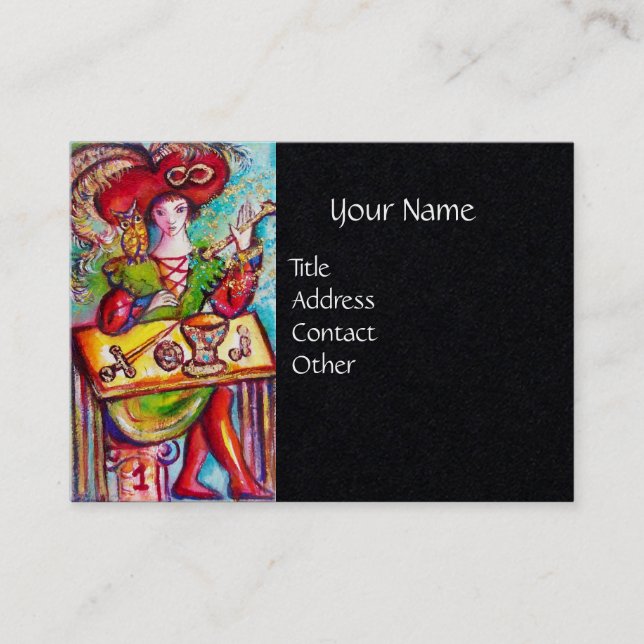 Cartão De Visita ALVO DAS SOMBRAS PERDIDAS, MÁGICO Livro Negro (Frente)