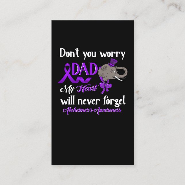 Cartão De Visita Alzheimer Awarth Pai Elefant Family Support (Frente)