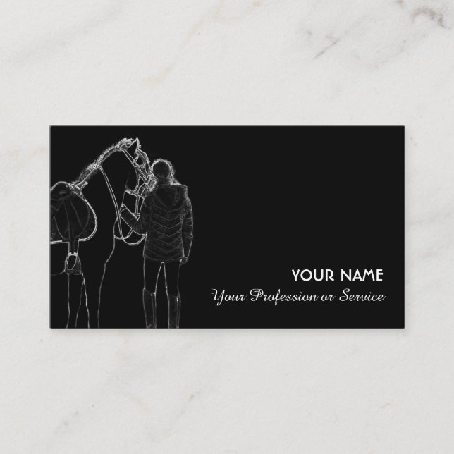 Cartão De Visita Amantes de cavalos equestres e entusiastas da equi (Frente)