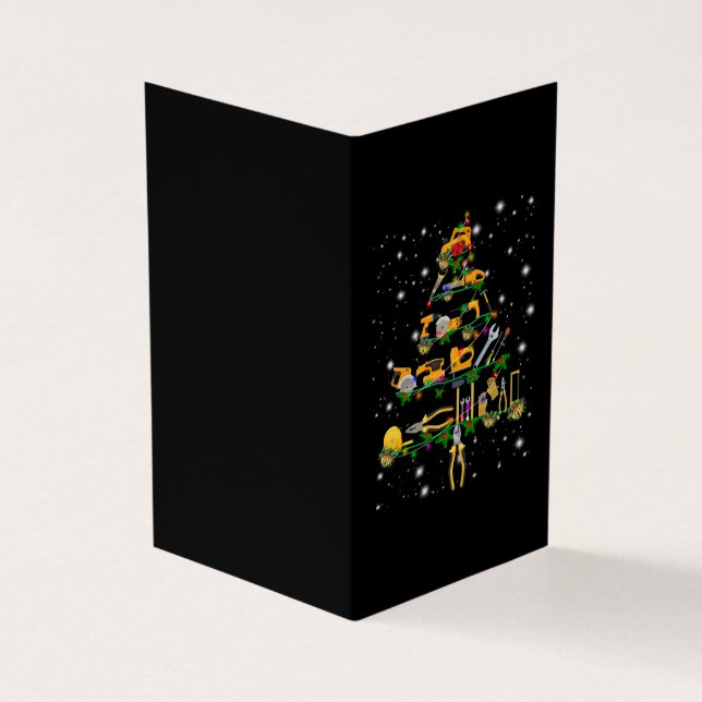 Cartão De Visita Amantes Mecânicas| Árvore de Natal Mecânica (Exterior)