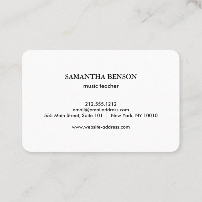 Cartão De Visita Amar Música Paisagem Sombra do Lago Elegante (Verso)