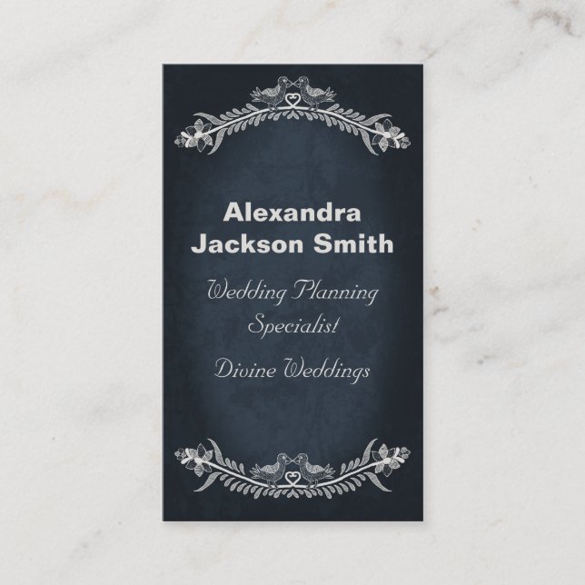 Cartão De Visita Amar Vinhas De Pássaros, (Frente)