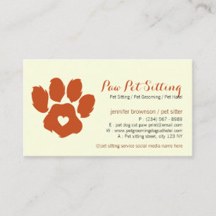 Cartão De Visita Amarela Terra Pet Sitter Mídia Social Cachorro Pat