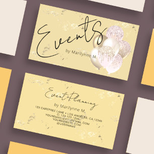 Cartão de Visita Amarelo Balões Brilhantes Moderno