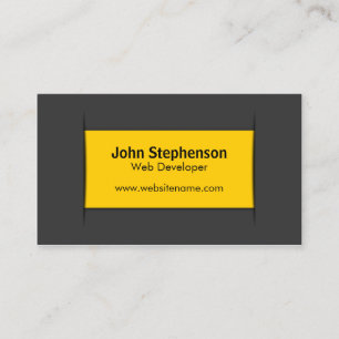 Cartão De Visita Amarelo cinzento moderno