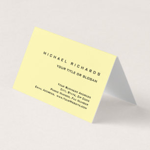 Cartão De Visita Amarelo comum elegante Elegante moderno