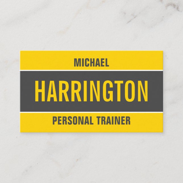 Cartão De Visita Amarelo Contemporâneo Negrito e Pro Minimalístico  (Frente)