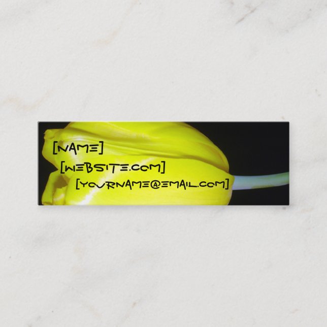 Cartão de visita amarelo da tulipa (Frente)