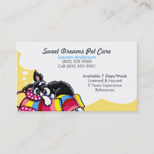 Cartão De Visita Amarelo do filhote de cachorro do Schnauzer do