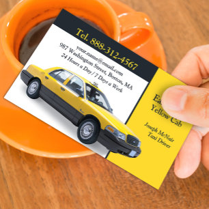 Cartão de visita amarelo do táxi do táxi