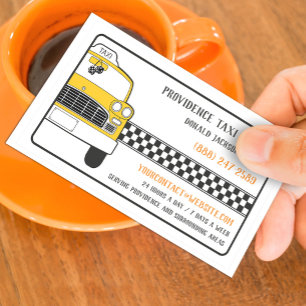 Cartão de visita amarelo do táxi do táxi