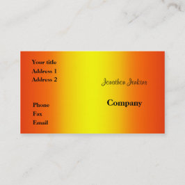 Cartão De Visita Amarelo e laranja