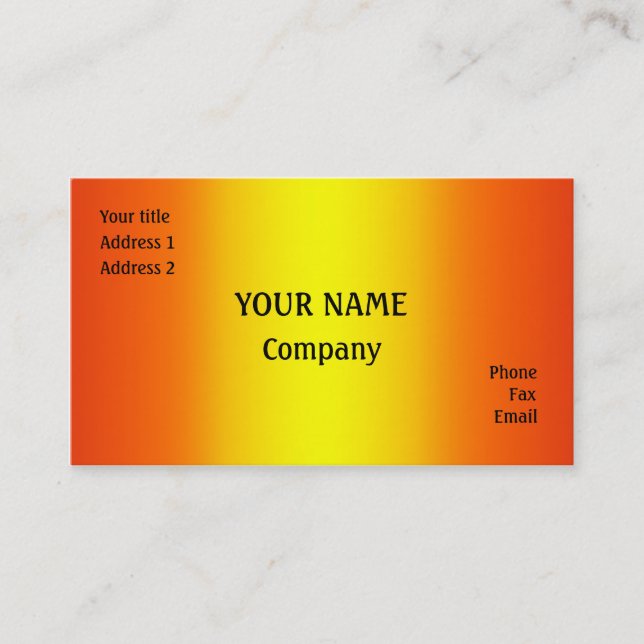 Cartão De Visita Amarelo e laranja (Frente)
