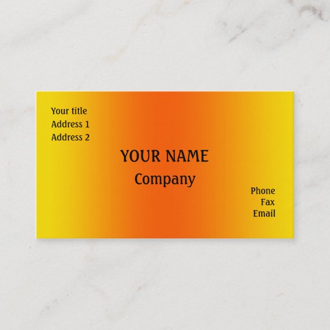 Cartão De Visita Amarelo e laranja (Frente)