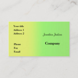Cartão De Visita Amarelo e verde