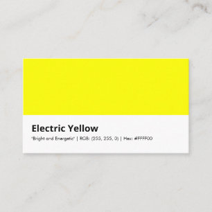 Cartão De Visita Amarelo Elétrico   "Brilhante e Energético"
