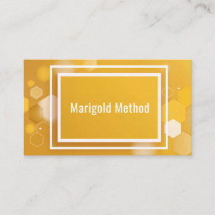 Cartão De Visita Amarelo Ensolarado Moderno Hexágono Geométrico Abs