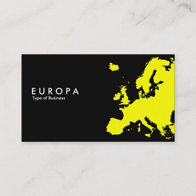 Cartão De Visita Amarelo EUROPA - Preto (Frente)