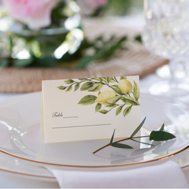 Cartão De Visita Amarelo | Limões: Casamento elegante (Criador carregado)