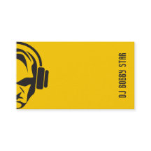 Amarelo liso profissional DJ com logotipo do