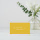 Cartão De Visita Amarelo Minimalista Elegante na moda chic (Em pé/Frente)