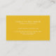 Cartão De Visita Amarelo Minimalista Elegante na moda chic (Verso)