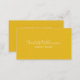 Cartão De Visita Amarelo Minimalista Elegante na moda chic (Frente/Verso)