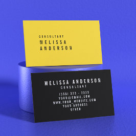 Cartão De Visita Amarelo Minimalista Moderno Elegante Profissional