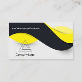 Cartão de visita amarelo moderno e preto