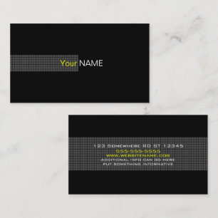 Cartão De Visita Amarelo Preto Contemporâneo Branco