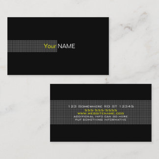Cartão De Visita Amarelo Preto Contemporâneo Branco