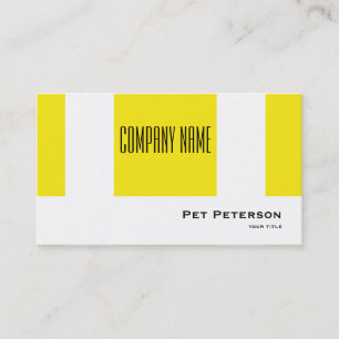 Cartão De Visita Amarelo quadrado moderno de Minimalistic
