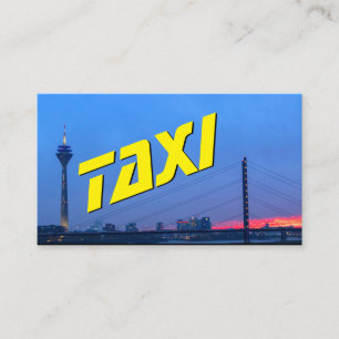 Cartão De Visita Amarelo TAXI silhueta da cidade sol motorista de t