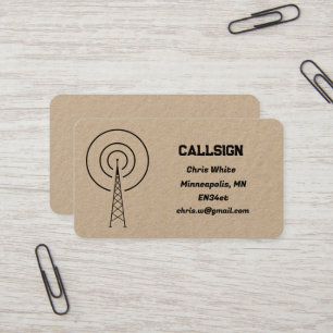 Cartão De Visita Amateur Radio Kraft
