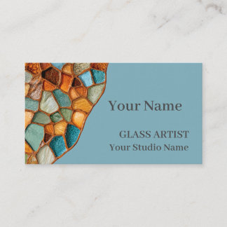 Cartão De Visita Amber Turquoise Stained Glass Business Card