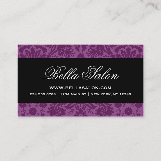 Cartão De Visita Ameixa Roxa e Legenda Negra (Frente)