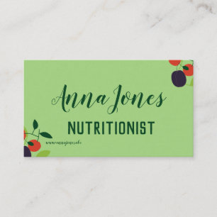Cartão De Visita Ameixas e cerejas Nutricionistas