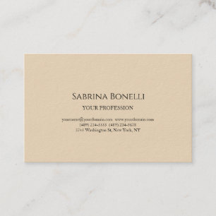 Cartão De Visita Amêndoa e cor de creme Moderno Elegante Simples Li