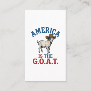 Cartão De Visita América É a Camiseta de Cowboy de Cabra Patriótica