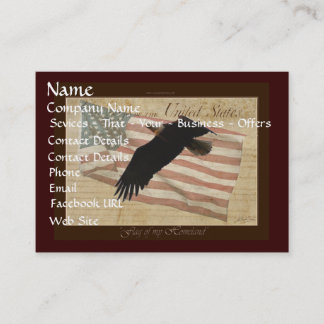 Cartão De Visita AMERICAN BALD EAGLE E US FLAG Biz Card