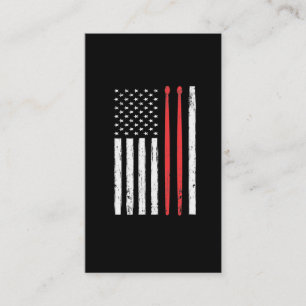 Cartão De Visita  American Flag Drum Põe Um Drummer Musical Americ
