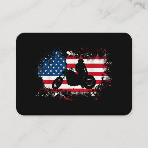 Cartão De Visita American Flag Motorcycle Funny Sport over