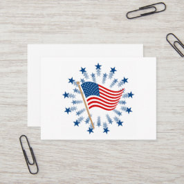 Cartão De Visita American Flag Starburst Fireworks 4 de julho