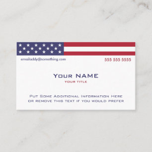 Cartão De Visita American Flag versão 1